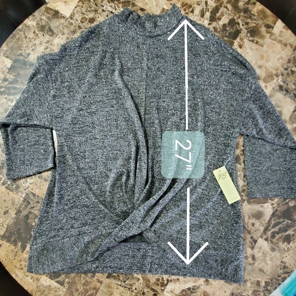 🆕️PerSeption Women's Gray Knotted Front Top Size XL - Picture 6 of 6